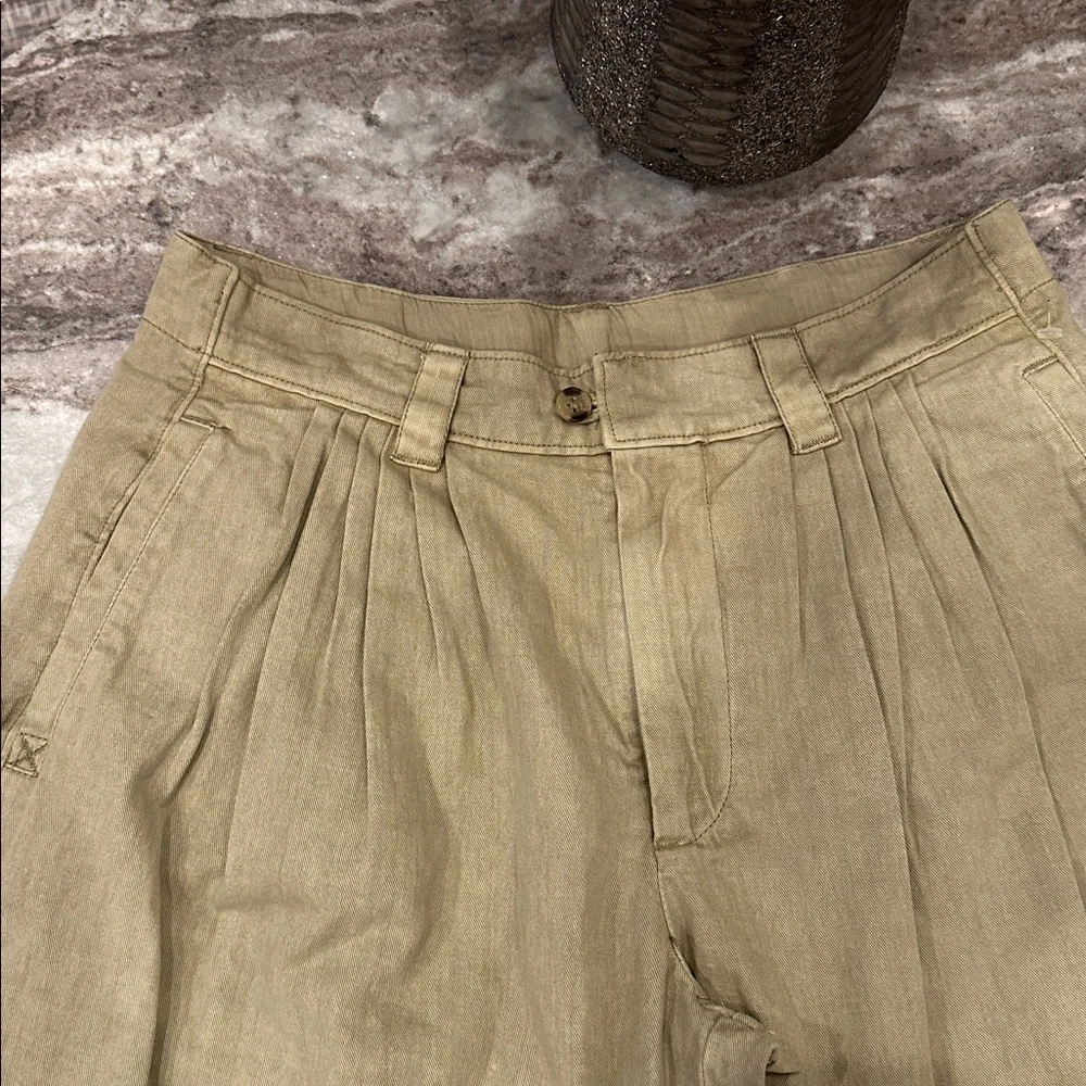 NEW Free People Sadie A-Line Long Pleated Women's Shorts Aloe Green NWOT Sz 6 - Picture 4 of 9